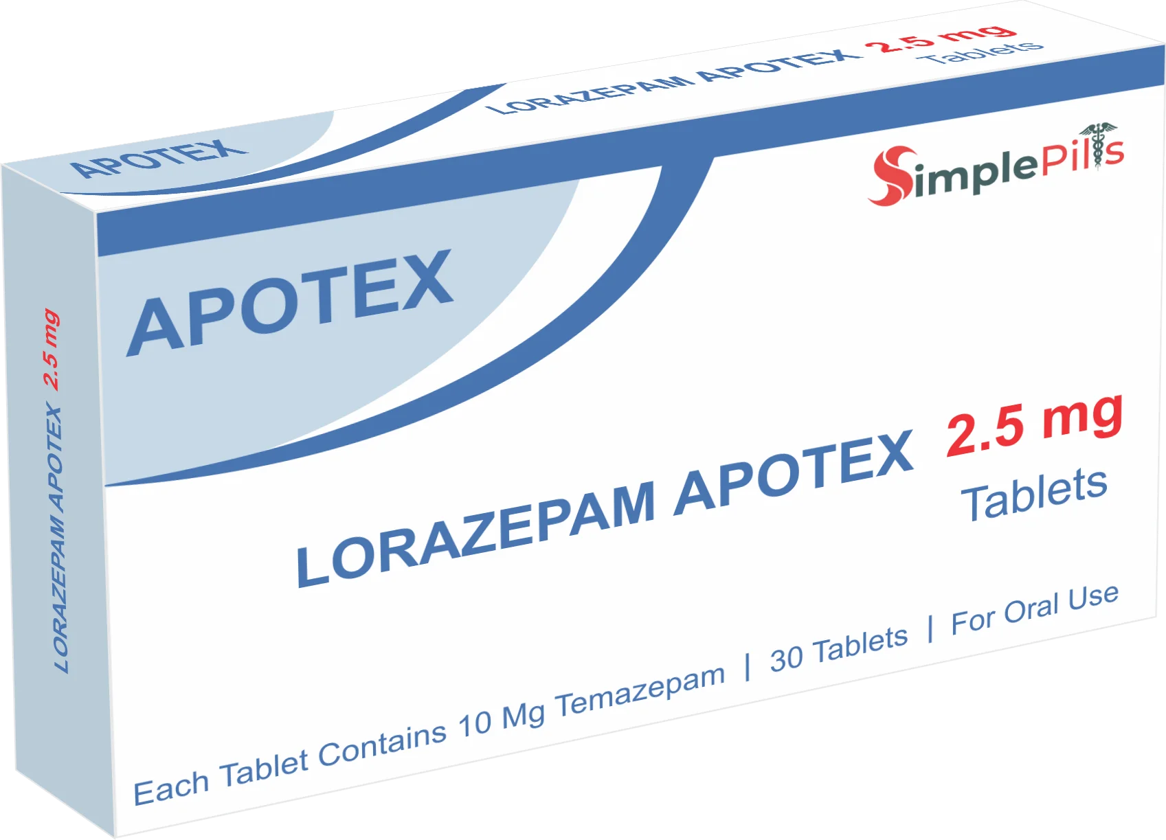 Lorazepam 2.5mg 30 Tablets