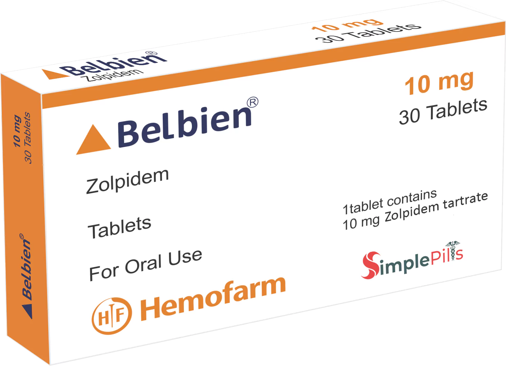 Zolpidem Belbien 10mg 30 Tablets